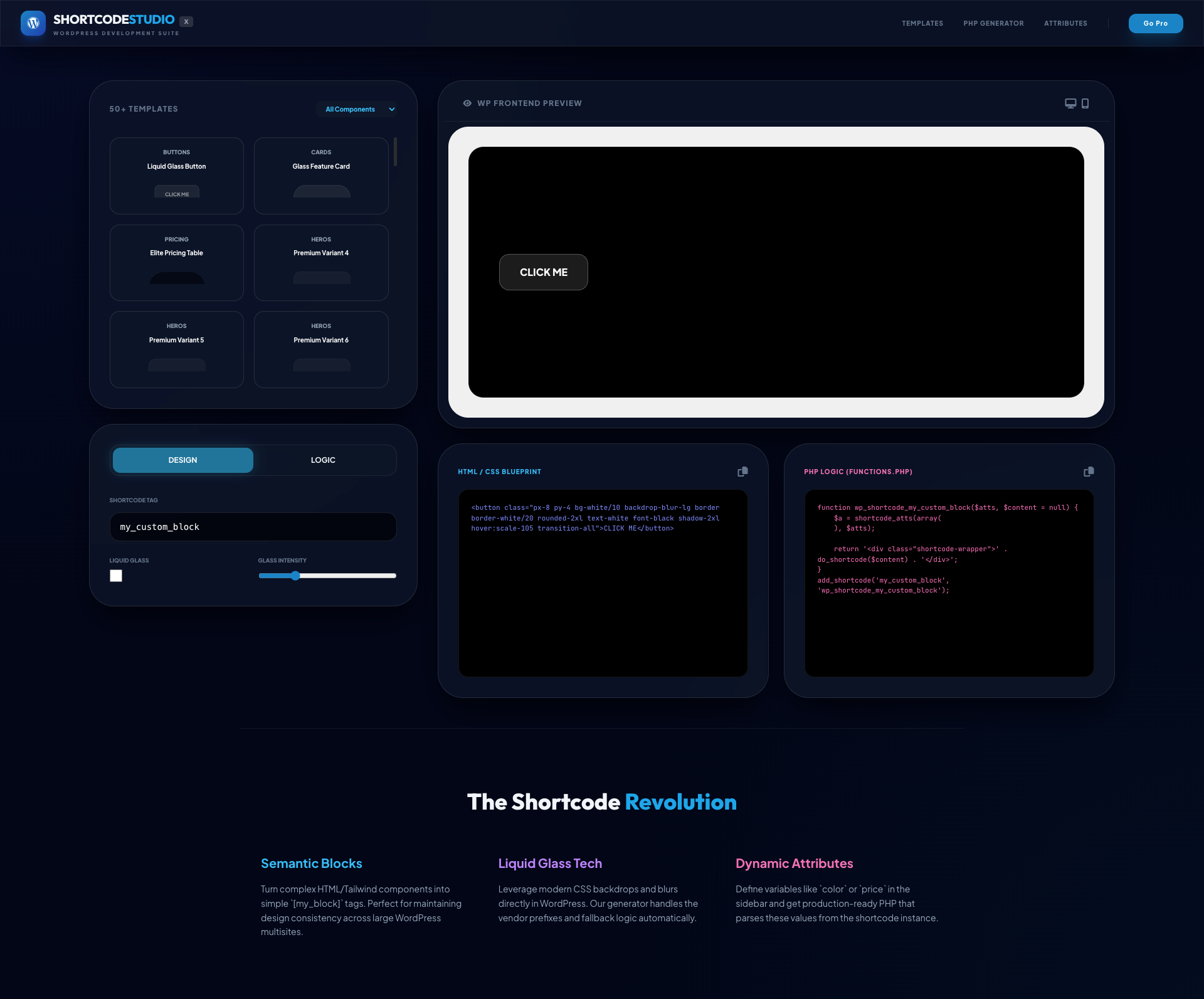 HTML to WordPress Shortcode Generator