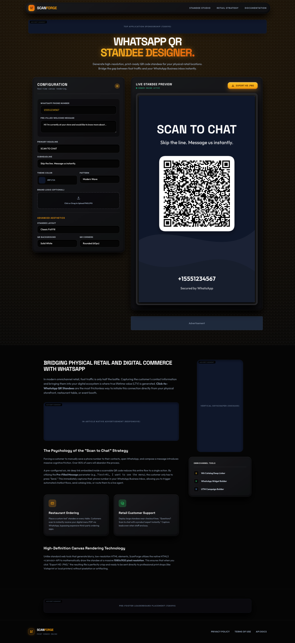 WhatsApp QR Standee Designer